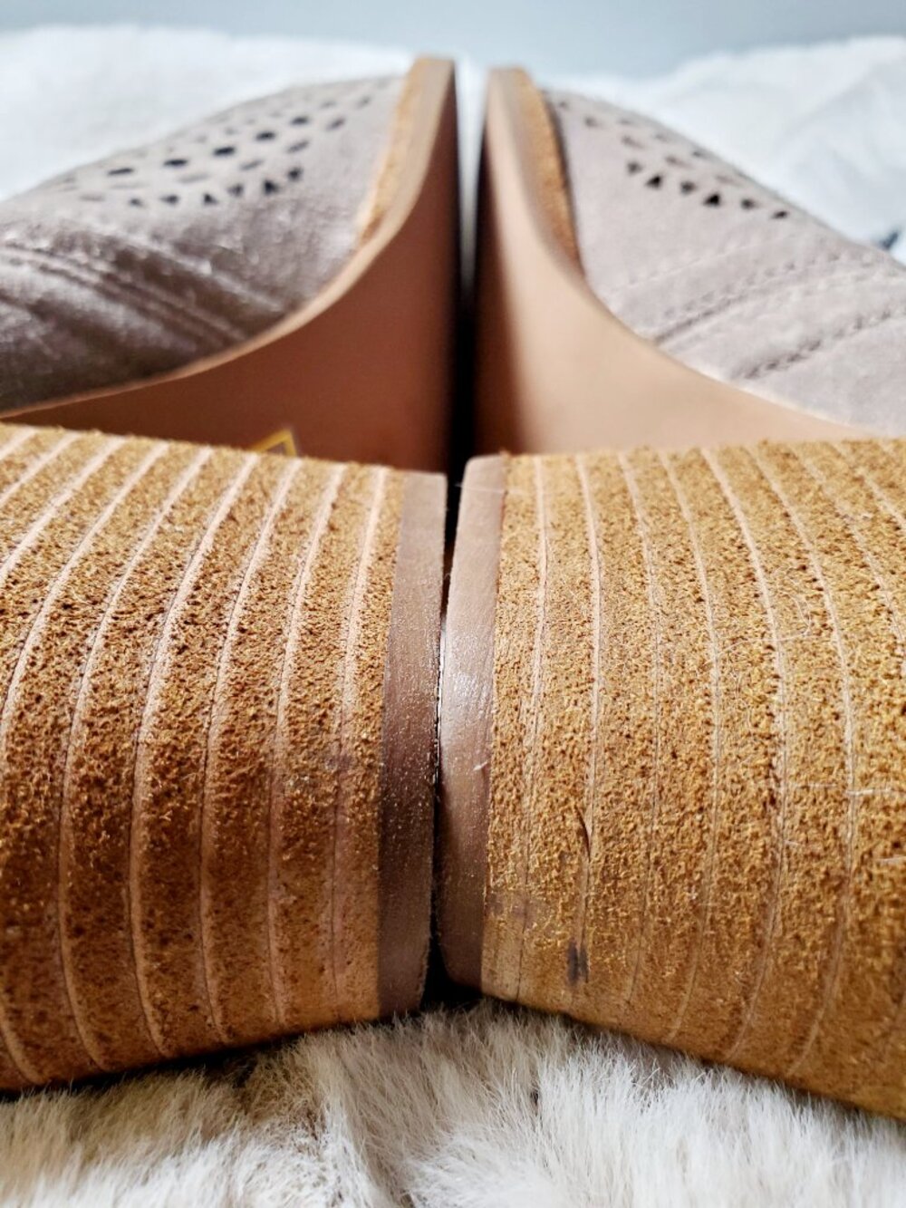 Jeffrey Campbell Perforated Suede Ankle Boots Tan Boho Western Coastal Cowgirl 9 - Picture 6 of 14